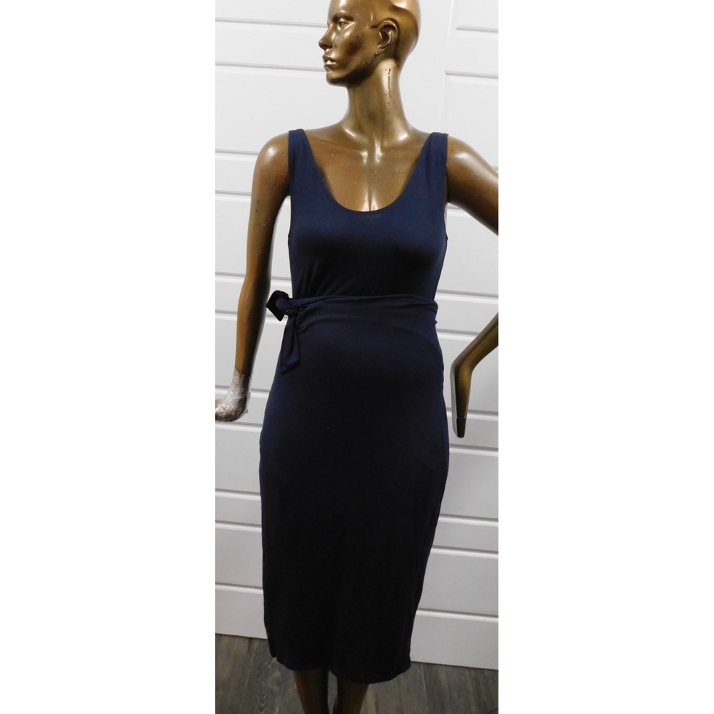 VINCE Women's M Navy Blue Scoop Neck Camisole Wrap Dress $245rt Women's M
